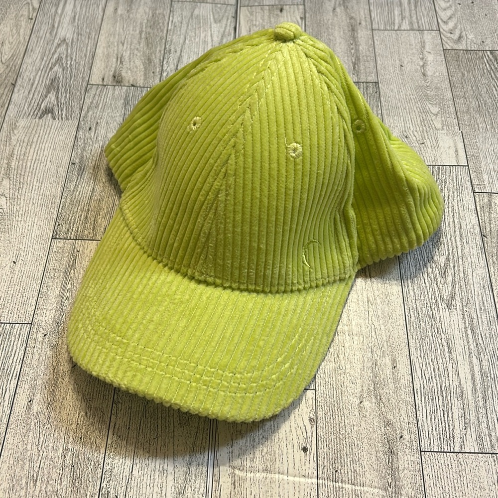 Zyia neon yellow corduroy baseball cap